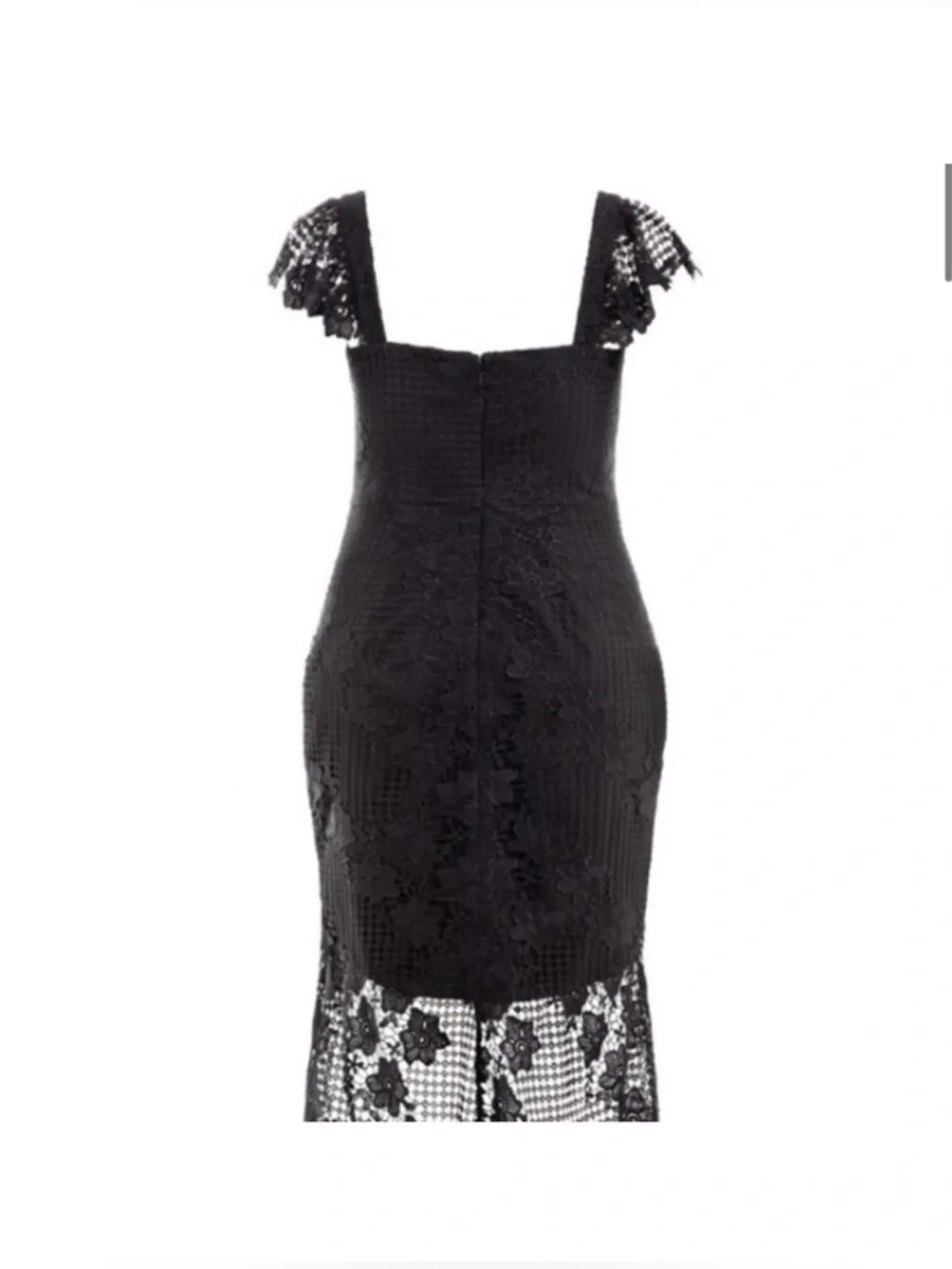 Black Lace Midi Dress with Scalloped Neckline city chic - Picture 4 of 8